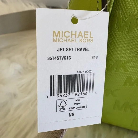 Michael Kors Lime Green Crossbody Bag Trio Jet Set Travel - Picture 7 of 16